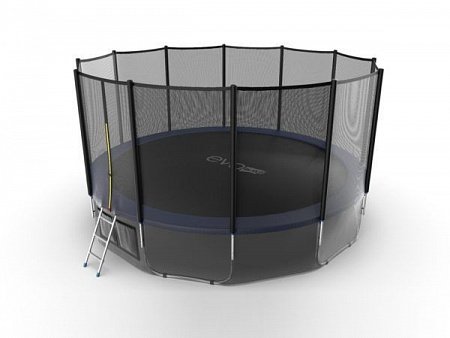 Батут с внешней сеткой и лестницей Evo Jump External 16ft (Blue) + нижняя сетка