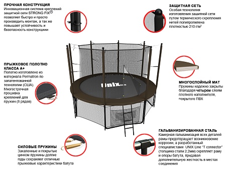 Батут UNIX line Black&Brown 8 ft (inside) Батут UNIX line Black&Brown 8 ft (inside)