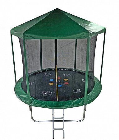 Батут 8FT 2,44м SportElite HOME с принтом, защитной сеткой и крышей FR-30-8FT Батут 8FT 2,44м SportElite HOME с принтом, защитной сеткой и крышей FR-30-8FT