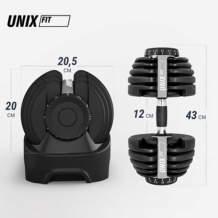 Гантель со ступенчатой регулировкой UNIX Fit 24 кг