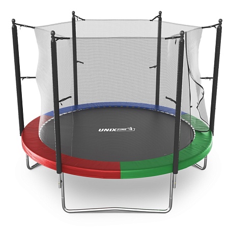Батут UNIX Line Simple 10 ft (305 см) с внутренней защитной сеткой, цветной Батут UNIX Line Simple 10 ft (305 см) с внутренней защитной сеткой, цветной