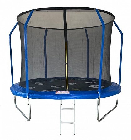 Батут 10FT 3.05м SportElite PLAY фиберглас с принтом, защитной сеткой внутрь, с лестницей FR-80-10FT Батут 10FT 3.05м SportElite PLAY фиберглас с принтом, защитной сеткой внутрь, с лестницей FR-80-10FT