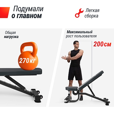 Скамья силовая регулируемая UNIX Fit Bench 200R