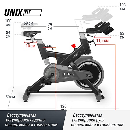 Велотренажер Спин-байк UNIX Fit SB-500 черный Велотренажер Спин-байк UNIX Fit SB-500 черный