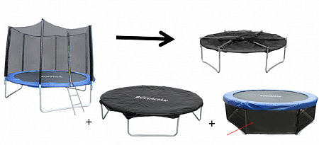 Батут складной GetActive Jump 10FT Outside синий с нижней сеткой и чехлом Батут складной GetActive Jump 10FT Outside синий с нижней сеткой и чехлом