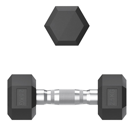 Гантель гексагональная UNIX Fit обрезиненная 2,5 кг / шт. Гантель гексагональная UNIX Fit обрезиненная 2,5 кг / шт.