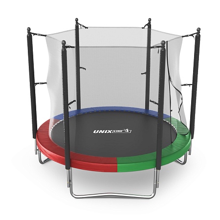 Батут UNIX Line Simple 8 ft (244 см) с внутренней защитной сеткой, цветной