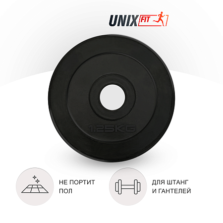 Диск обрезиненный UNIX Fit 1.25 кг, 25 мм Диск обрезиненный UNIX Fit 1.25 кг, 25 мм