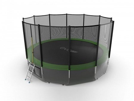 Батут с внешней сеткой и лестницей Evo Jump External 16ft (Green) + нижняя сетка Батут с внешней сеткой и лестницей Evo Jump External 16ft (Green) + нижняя сетка