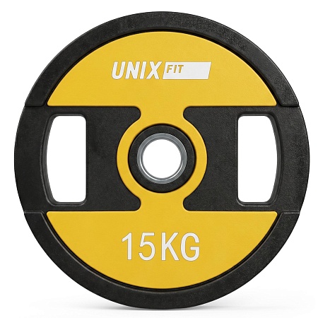Диск уретановый c хватом UNIX Fit PRO 15 кг, 51 мм, 1 шт.