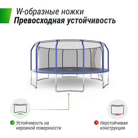 Батут UNIX Line Премиальный / Supreme Basic 16 ft (488 см) синий Батут UNIX Line Премиальный / Supreme Basic 16 ft (488 см) синий