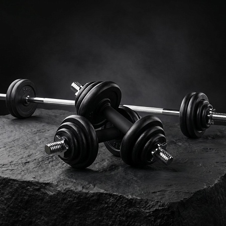 Набор гантелей и штанга UNIX Fit в кейсе 50 кг Набор гантелей и штанга UNIX Fit в кейсе 50 кг