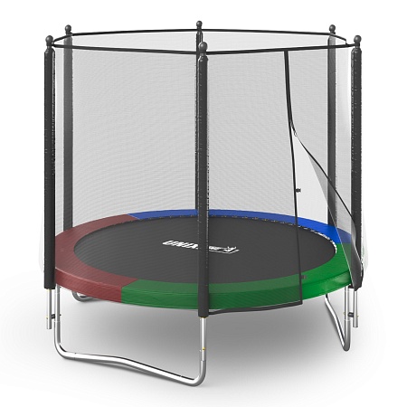 Батут UNIX Line Simple 8 ft (244 см) с внешней защитной сеткой, цветной Батут UNIX Line Simple 8 ft (244 см) с внешней защитной сеткой, цветной