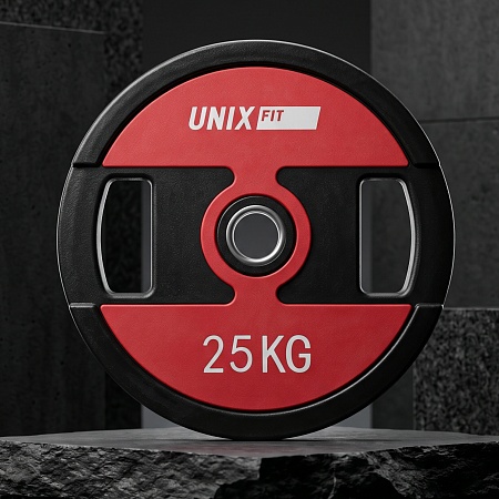 Диск уретановый c хватом UNIX Fit PRO 25 кг, 51 мм, 1 шт. Диск уретановый c хватом UNIX Fit PRO 25 кг, 51 мм, 1 шт.