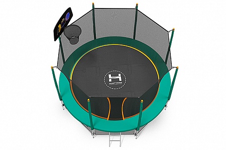 Большой дачный уличный батут Hasttings Classic Game Green (4,6 м) с сеткой
