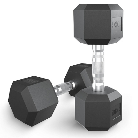 Гантель гексагональная UNIX Fit обрезиненная 10 кг / шт.
