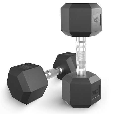 Гантель гексагональная UNIX Fit обрезиненная 10 кг / шт.