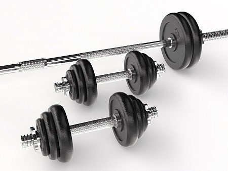 Набор гантелей и штанга UNIX Fit в кейсе 50 кг Набор гантелей и штанга UNIX Fit в кейсе 50 кг