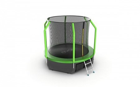 Батут с внутренней сеткой и лестницей Evo Jump Cosmo 8ft (Green) + нижняя сеть Батут с внутренней сеткой и лестницей Evo Jump Cosmo 8ft (Green) + нижняя сеть