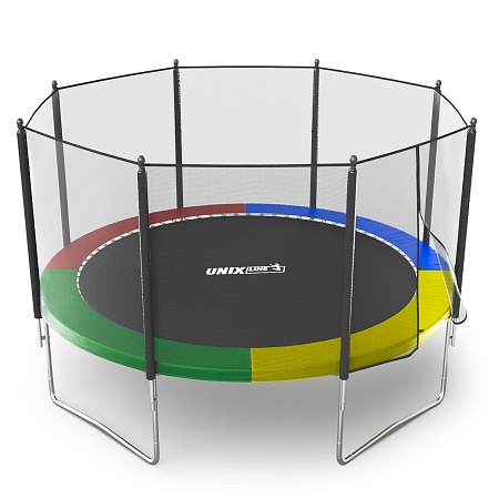 Батут UNIX Line Simple 12 ft (366 см) с внешней защитной сеткой, цветной Батут UNIX Line Simple 12 ft (366 см) с внешней защитной сеткой, цветной