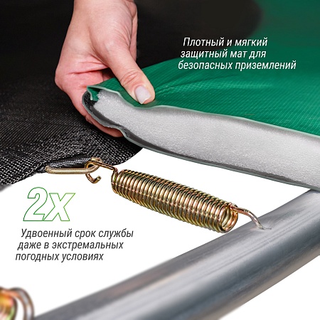Батут UNIX Line Премиальный / Supreme Basic 10 ft (305 см) зеленый