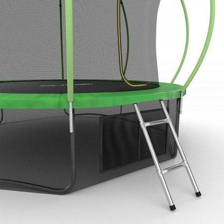 Батут с внутренней сеткой и лестницей Evo Jump Internal 12ft (Green) + нижняя сетка