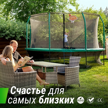 Батут UNIX Line Премиальный с играми / Supreme Game 10 ft (305 см) синий
