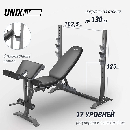 Скамья силовая со стойками UNIX Fit Bench 130DD
