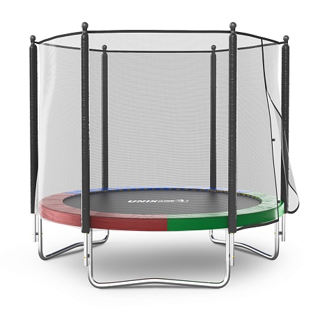 Батут UNIX Line Simple 8 ft (244 см) с внешней защитной сеткой, цветной Батут UNIX Line Simple 8 ft (244 см) с внешней защитной сеткой, цветной